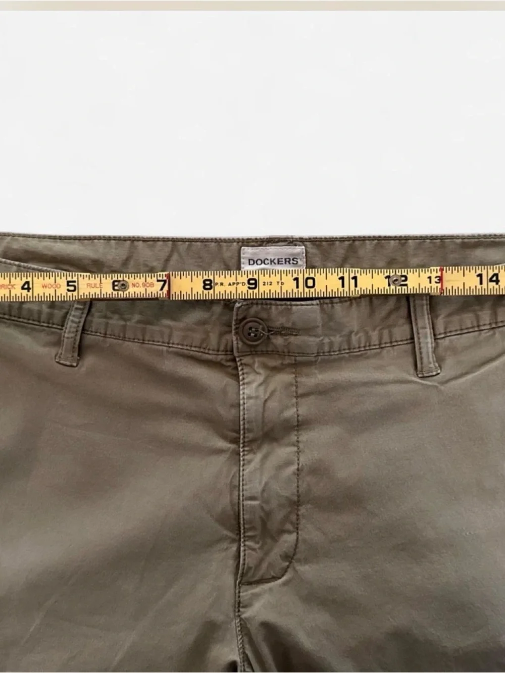 Dockers Men’s Khaki Chino Shorts Flat Front Casual Size 36